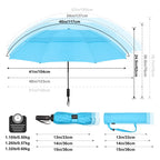 G4Free 62 Inch Large Golf Umbrella Compact Reverse Travel Umbrella 10 Ribs Windproof For Rain Double Canopy Automatic Open Close