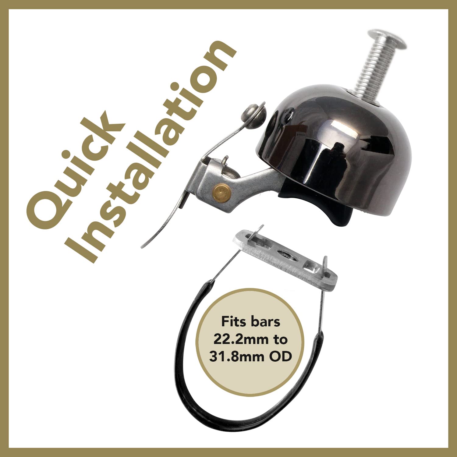 Crane Neo Black Bike Bell E-Ne Bicycle Bell, Made In Japan For Race Bikes Or Mountain Bikes, Fits All Handle Bar Sizes & Type