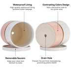 Ekirlin 6 Inch Plant Pot - Ceramic Flower Planters Indoor - Modern Succulents Containers With Drain Hole Saucer, Decorate Home,