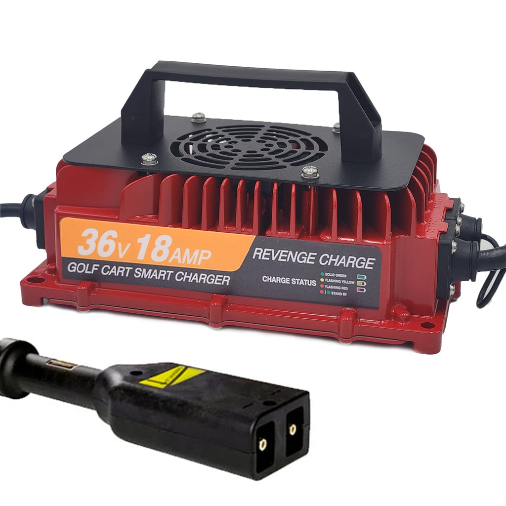 Revenge Golf Cart Parts & Accessories 18 Amp Ezgo Txt Battery Charger For 36 Volt Golf Carts With Powerwise D-Style Plug