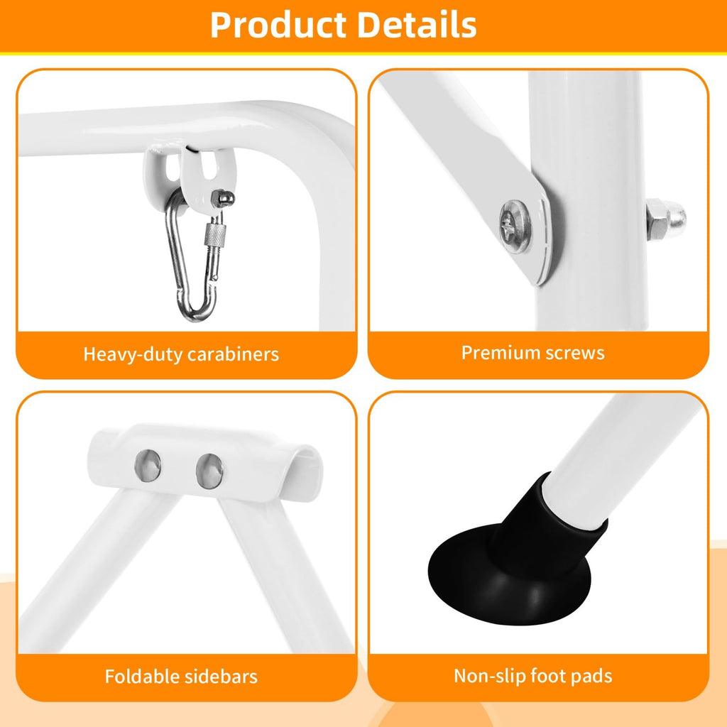 Foldable Swing Stand For Kids, Heavy-Duty Metal Swing Frame For Indoor/Outdoor, Suitable For Most Baby Toddler Swings, Easy To A