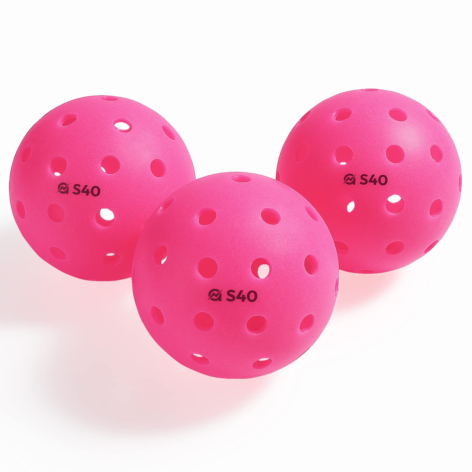 A11N S40 Outdoor Pickleball Balls- Usapa Approved, 3-Pack, Fuchsia
