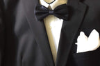 Awaytr Mens Pre Tied Bow Ties For Wedding Party Fancy Plain Adjustable Bowties Necktie (Dark Navy Blue)
