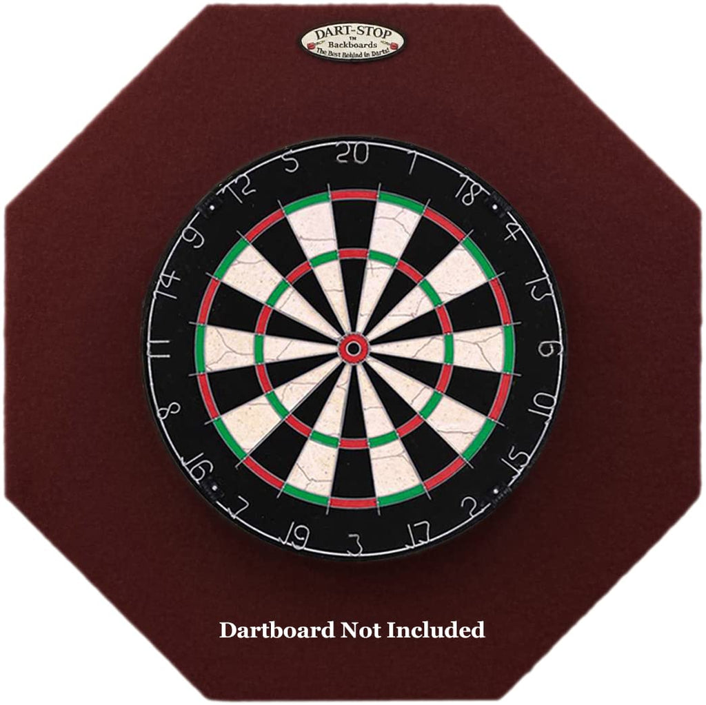 Dart-Stop 29 Inch Burgundy Octagon Pro Dart Board Backboard  Wall Protector  Dartboard Surround