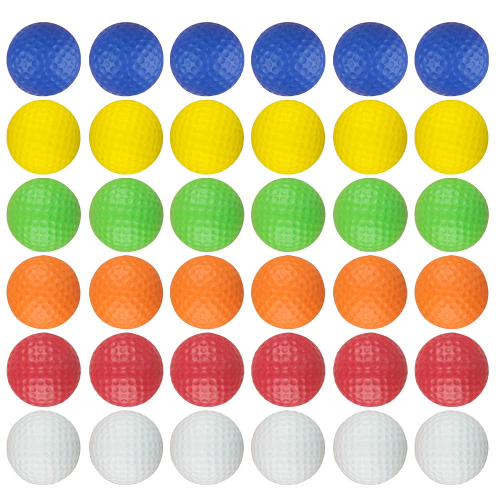 Dsmile Colorful Foam Golf Practice Balls 36 Pack Light Soft Elastic Training Multifunction Sport Balls