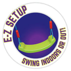 Geospace Outdoor Or Indoor Swing Time Bench Swing With E-Z Ring Setup System For Kids 12 & Under