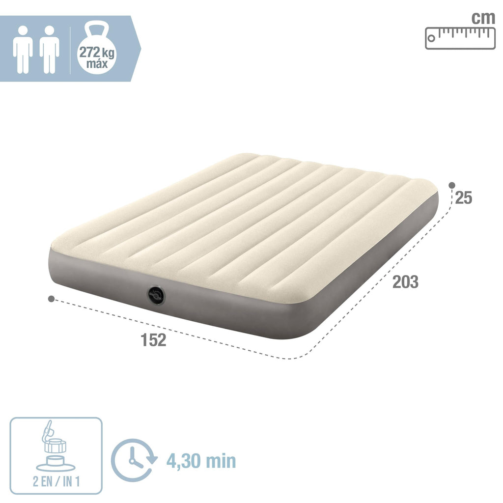 Intex Unisexs Queen Dura-Beam Series Single High Airbed, Taupegrey, One Size