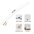 Ttcat Cat Wand Toys, 2Pcs Cat Wand Toy And 10Pcs Cat Feather Toys Cat Teaser Toy Refills,29 Flexible Steel Wire, Sturdy Wood Han