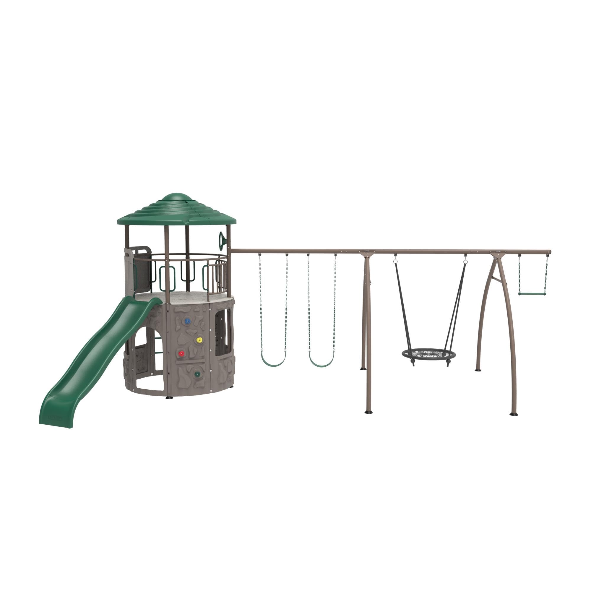 Lifetime Adventure Tower Swing Set Playset with Spider Swing