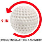 Tebery 12 Pack White Dimpled Baseballs, 9-Inch Pitching Machine Baseballs For Hand-Eye Coordination, Hitting And Fielding Practi