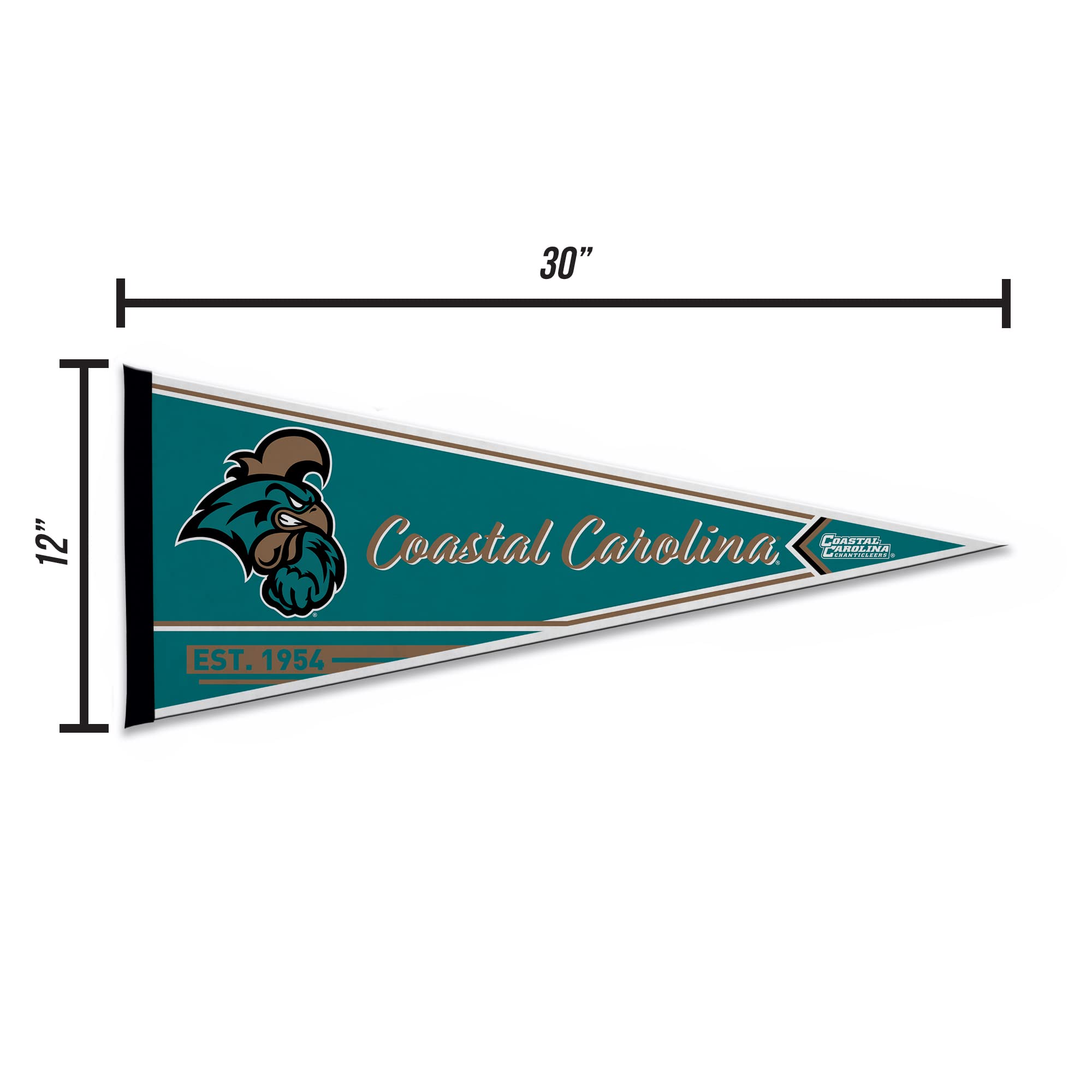 Rico Industries Ncaa Coastal Carolina Chanticleers Classic 12'' X 30'' Felt Wall D  Cor Pennant - Great For Home/Bed Room/Man Ca