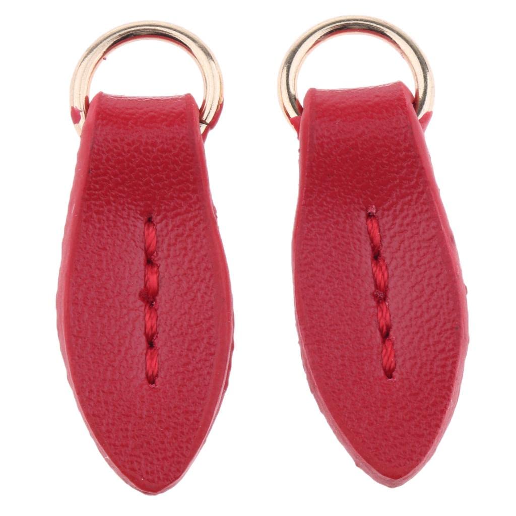 Myaddiction 2Pcs Leather Zipper Puller Replacement Slider For Wallet Purse Bag Red Clothing Shoes & Accessories | Womens Accesso