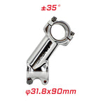 Meische 31.8 Stem 90Mm Mountain Bike Stem, 35 Degree Bicycle Stem Riser Short Handlebar Stem For Mtb, Road Bike, Bmx(Glossy Silv