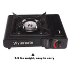 Vivicreate 8500 Btu Portable Butane Gas Stove For Camping Cooking Outdoor, Lightweight Portable Stove Burner With Auto Ignition,