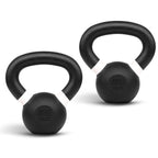 Yes4All Powder Coated Cast Iron Kettlebell Pair White - 4 Kg / 9 Lb Strength Training Kettlebells Weight Set For Full Body Worko