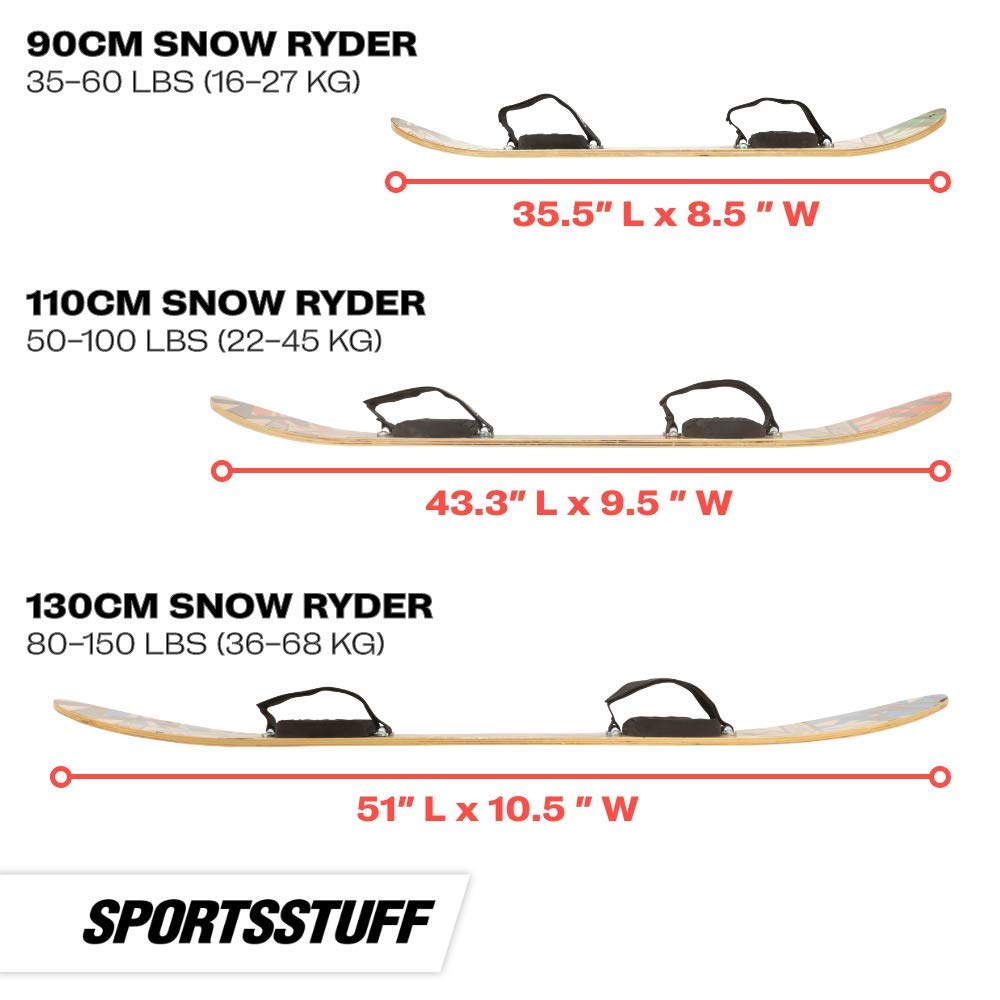 Sportsstuff Snow Ryder 130 Cm  Beginners Board, Hardwood Construction, Easy Adjustment, Blue