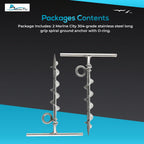Marine City 304 Grade Stainless Steel Long Grip Spiral Ground Anchor With An O-Ring For Boat Mooring On Beach - Camping Tent - S