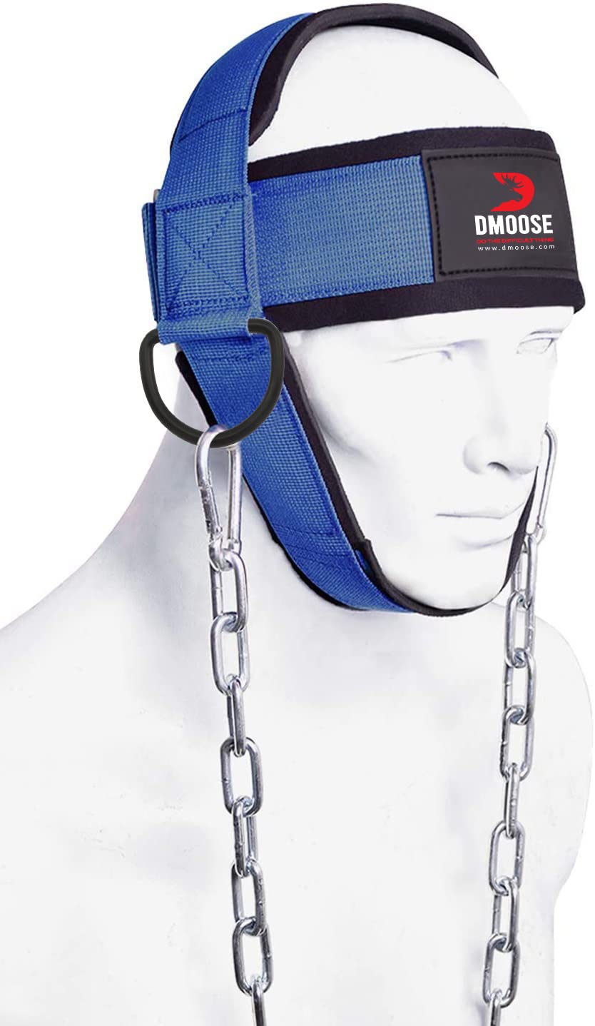 Dmoose Neck Harness, Increases Neck Core Strength And Supports Injury Recovery - Neck Exerciser With 30'' Heavy Duty Steel Chain