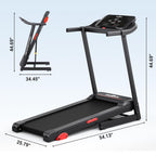THERUN Running Treadmill with Incline, Foldable Treadmills, Manual Incline Adjustment, 3.0HP Treadmill for Indoor Fitness Workou