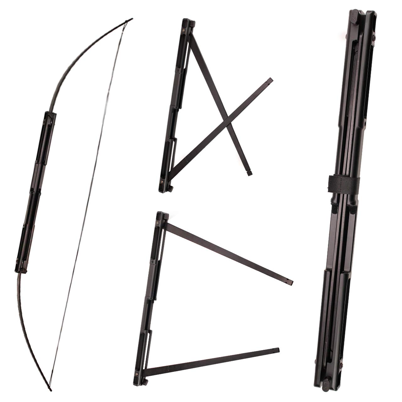 Sinoart 59 Folding Bow Black Alloy Archery Bow Right Hand For Hunting Or Target (35Lbs)