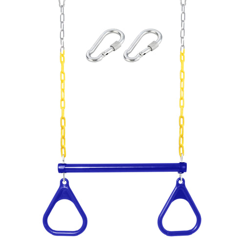 18 Trapeze Swing Bar Rings 48 Heavy Duty Plastic Coated Chains Swing Set Accessories Playground Swing Seat