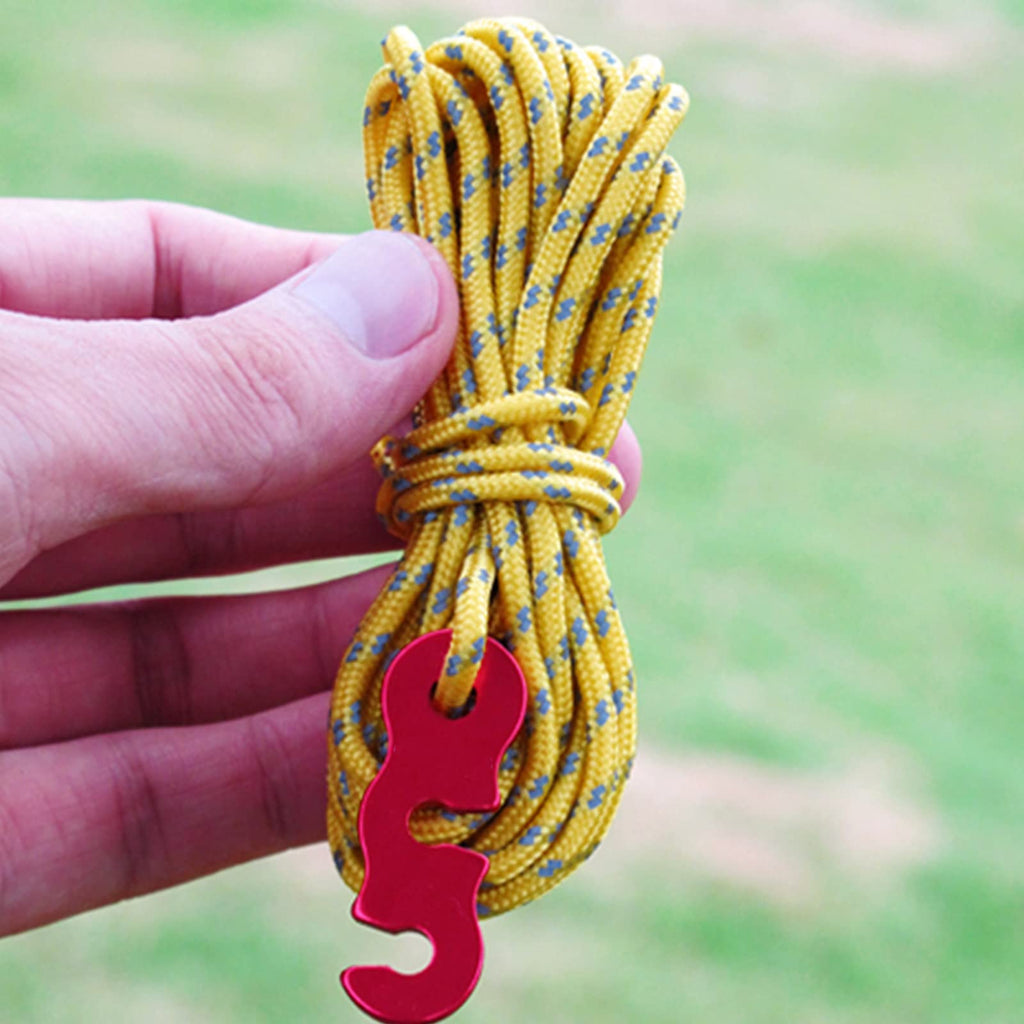 5 Pcs 13Ft Reflective Guyline With Tent Rope Tensioners High-Strength Tent Paracord Awning Aluminum Cord Adjuster Kit For Campin