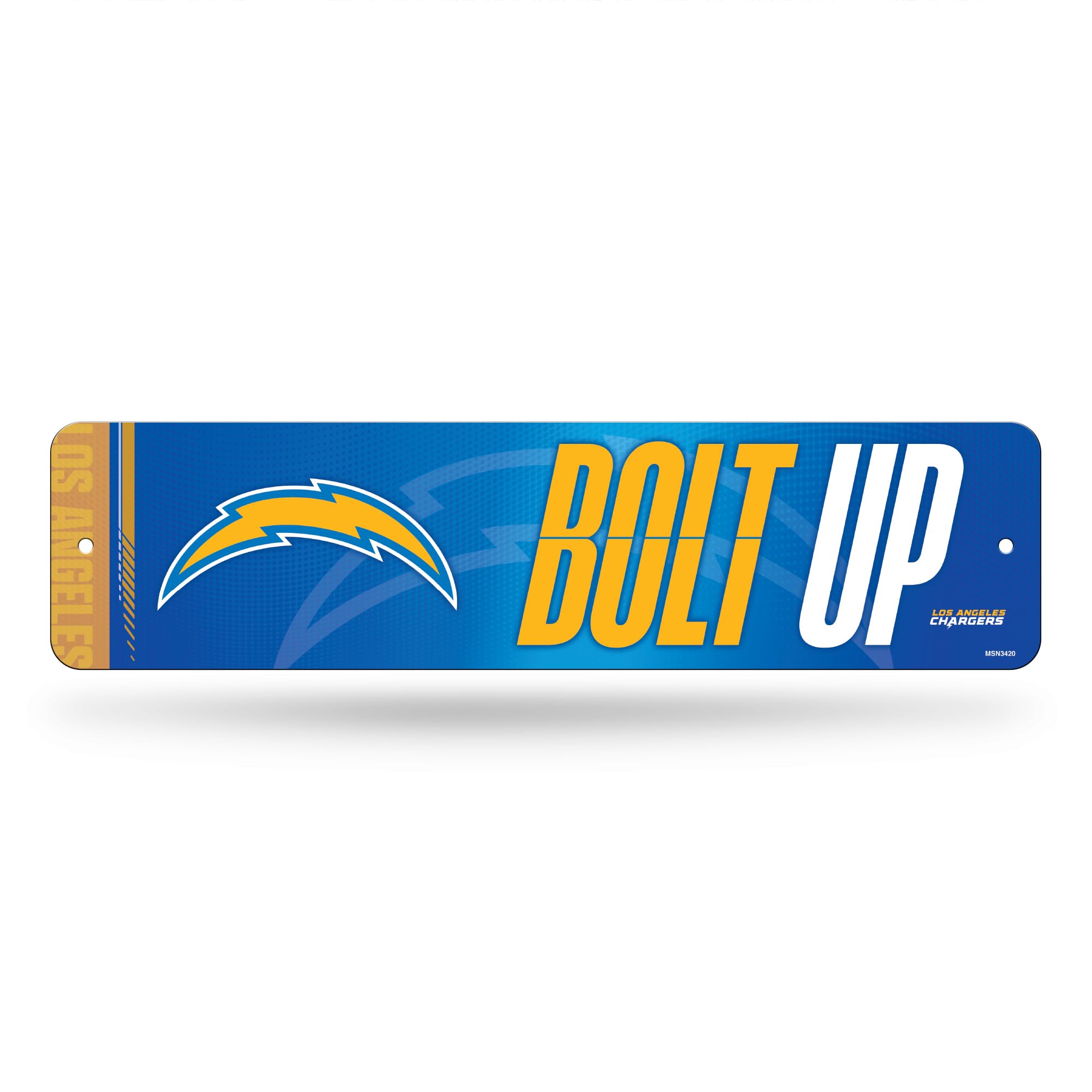 Rico Industries NFL Football Los Angeles Chargers Metal Street Sign 4 x 15 Home D  cor - Bedroom - Office - Man Cave