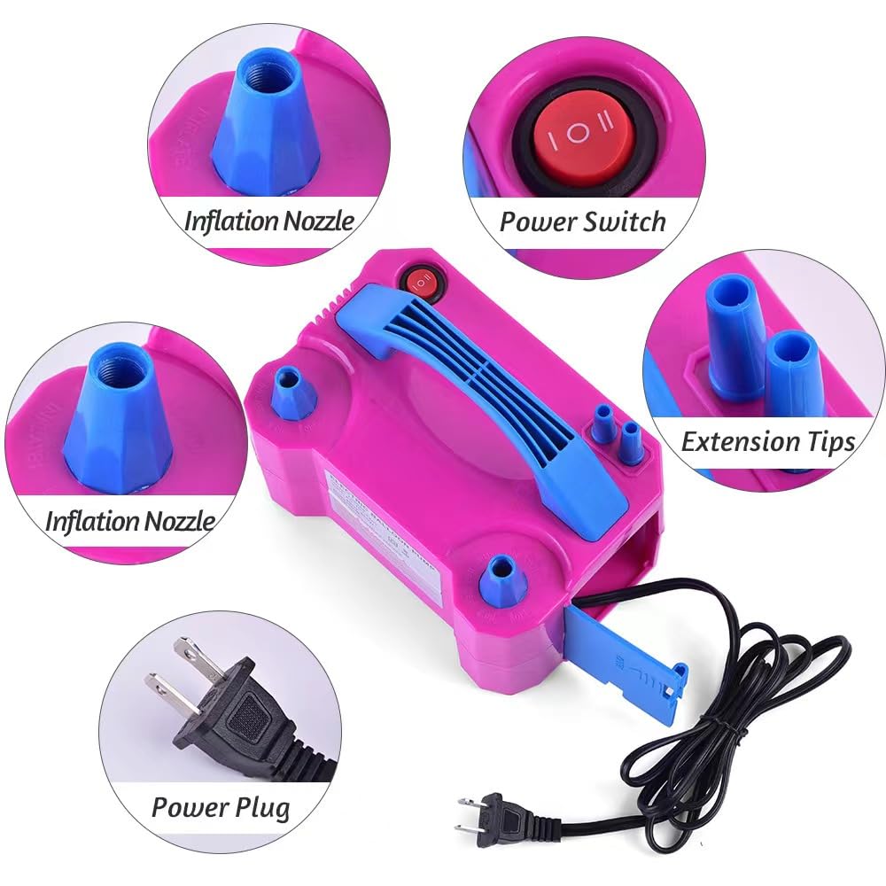 Hflyjpyw Electric Air Balloon Pump, Portable Dual Nozzle Electric Balloon Inflator/Blower For Party Decoration,Used To Quickly F