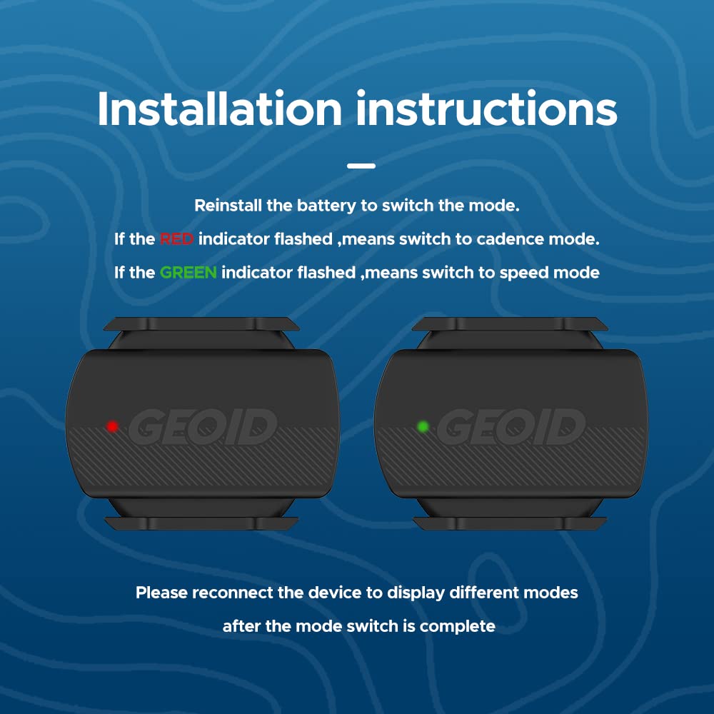 Geoid Cs600 Cadence/Speed Sensor For Cycling, Ant+/Bluetooth Wireless Bicycle Rpm Sensor Compatible With Bike Computers, Sport W