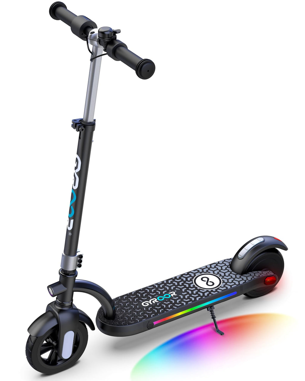 Gyroor H40 Kids Electric Scooter with 180W Motor & LED Visible Display, 10 Mph, Colorful Lights, Adjustable Speed and Height, El