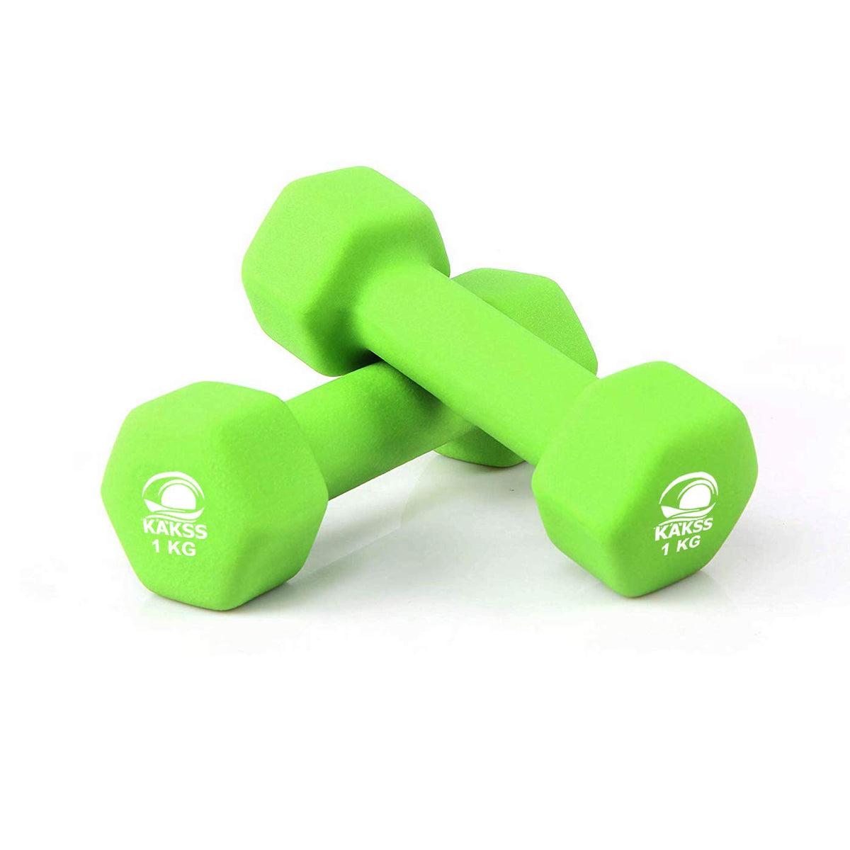 Kakss Neoprene Dumbbells sets for Gym Exercise (Proudly Made in India) (3KG GREEN PAIR)