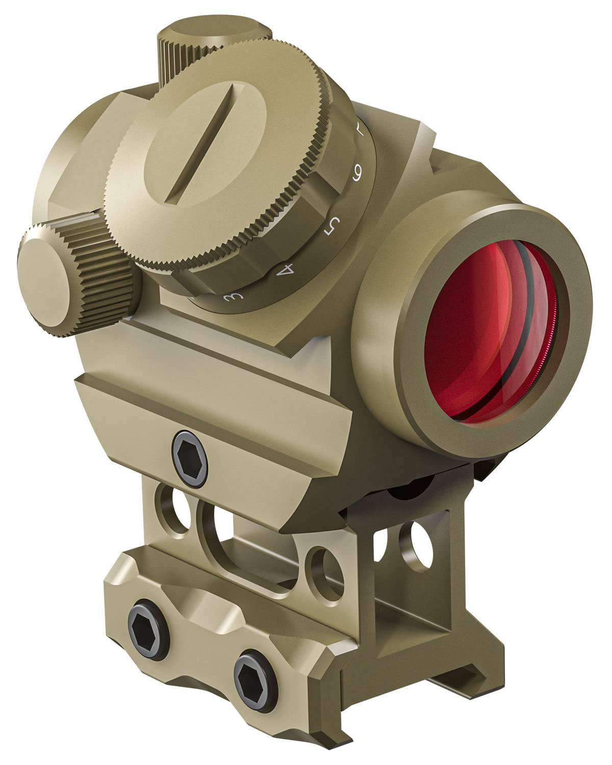 PINTY 1x25mm Tactical Red Dot Sight 3-4 MOA Compact Red Dot Scope 1    Riser Mount for Cowitness Waterproof and Shockproof Scrat