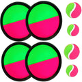 Paddle Catch Ball And Toss Game Set Disc Toss And Catch Paddle Sport Game (4 Paddles And 4 Balls)
