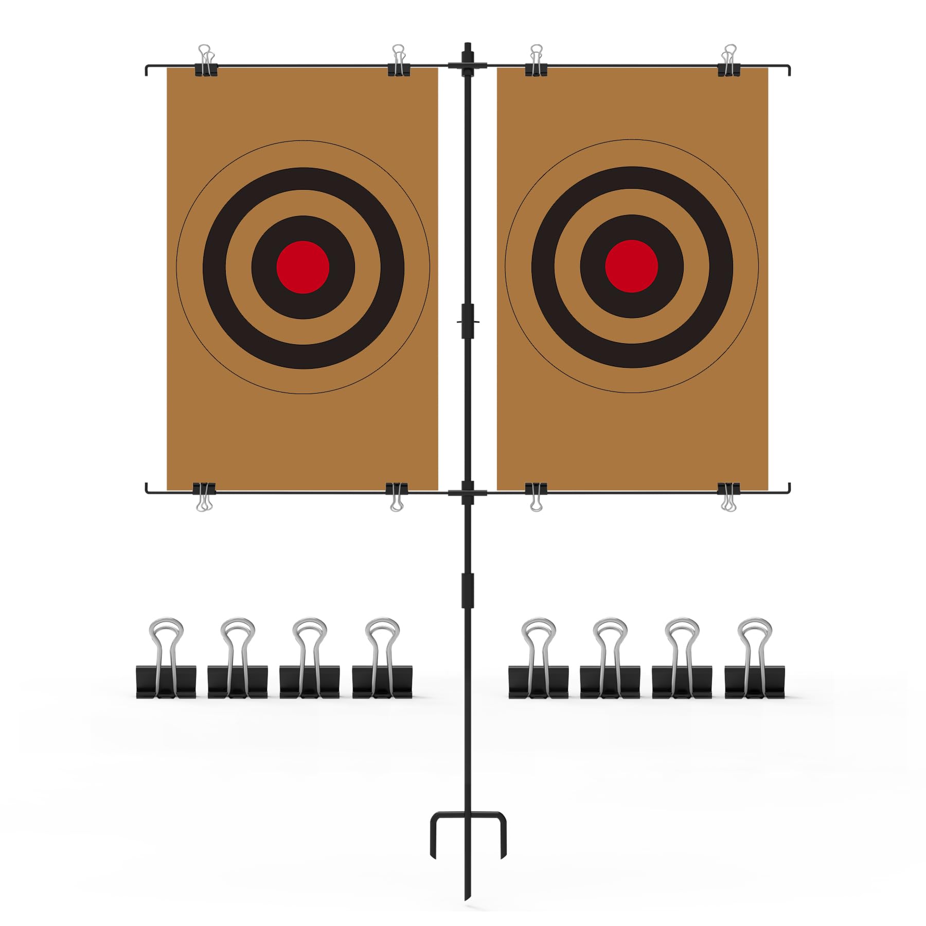 KNINE OUTDOORS Adjustable Shooting Target Stands, Paper Target Stand with 8 Metal Clips for Shooting Range, Adjustable Range fro