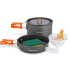 Odoland 9Pcs Camping Cookware Non-Stick Lightweight Camping Pots And Pans Set With Plastic Bowls Soup Spoon For Camping, Backpac