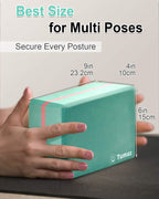 Tumaz Yoga Blocks 2 Pack With Strap Set, High Density/Lightweight Eva Foam Yoga Blocks Or Non-Slip Solid Natural Cork Yoga Block