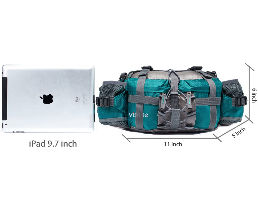 Viscne Outdoor Fanny Pack Hiking Fishing Waist Bag 2 Water Bottle Holder Lumbar Pack