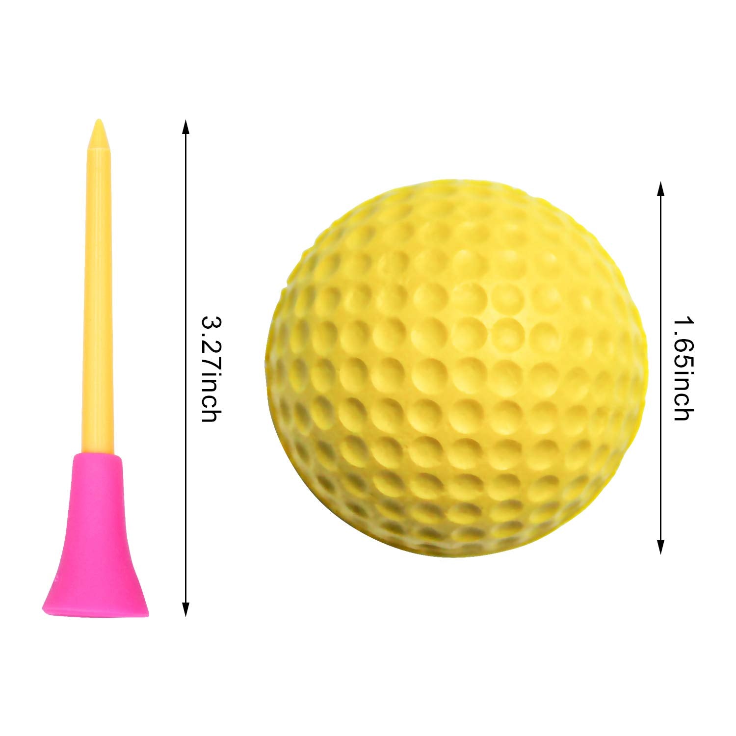 40 Pack Foam Golf Practice Balls - Realistic Feel And Limited Flight Training Balls For Indoor Or Outdoor - With 10 Golf Ball Te