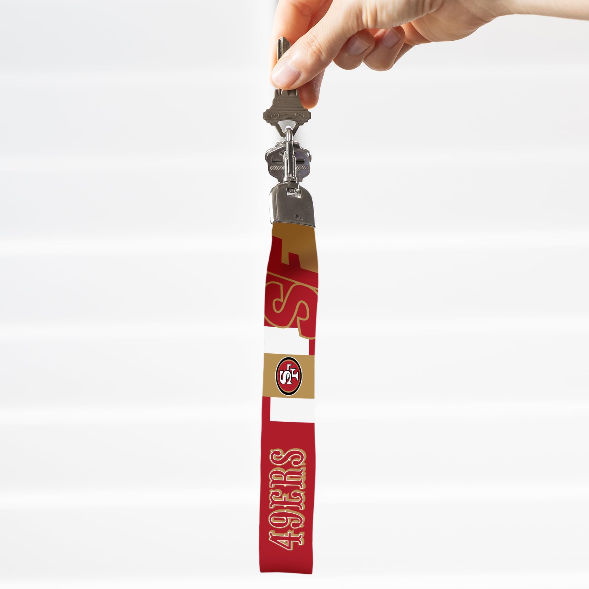 Rico Industries Nfl Football San Francisco 49Ers Standard Wrist Lanyard Key Chain, Cute Wristlet Strap Keychain Holder For Women