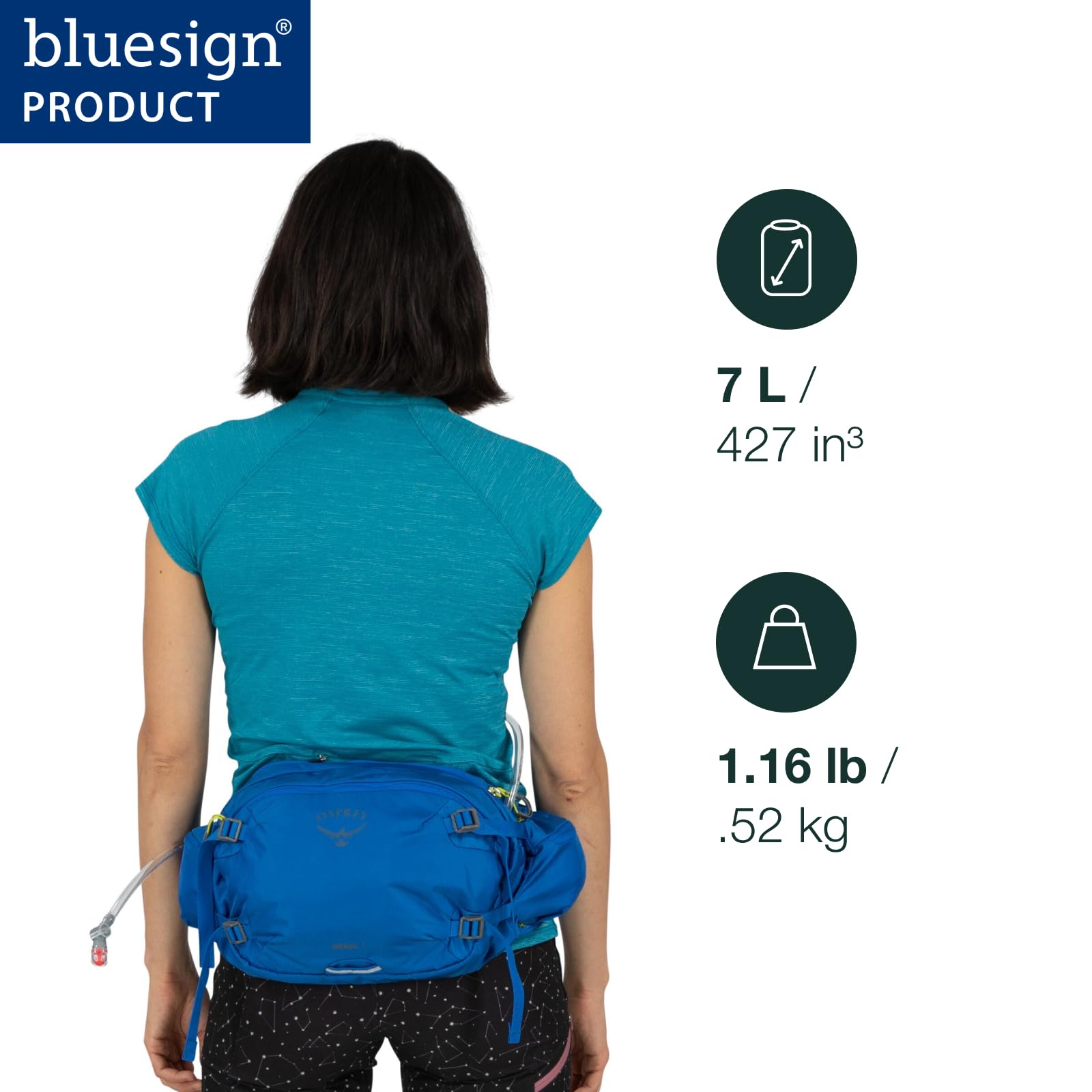 Osprey Seral 7L Biking Waist Pack with Hydraulics Reservoir for Men and Women, Black