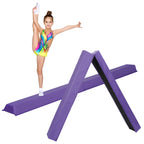 Zeny 6Ft Folding Gymnastics Balance Beam Foam Floor Balance Beam Bar With Anti-Slip Base Walking Beams Home Gymnastics Equipment