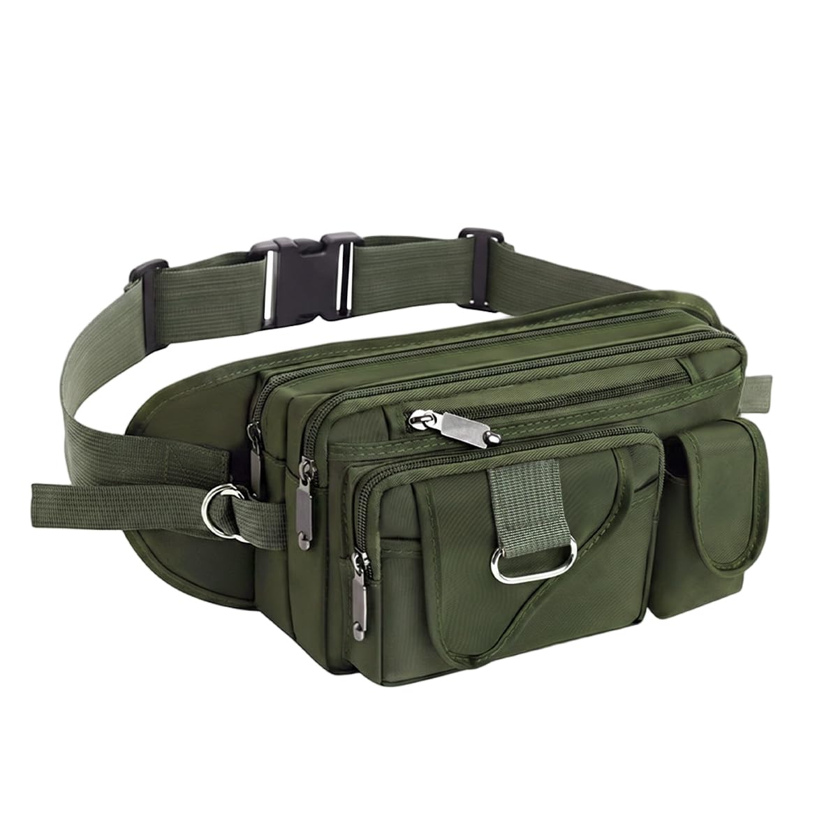 Gustave Oxford Waist Bag, Water Resistant Multi Pocket, Army Green EDC