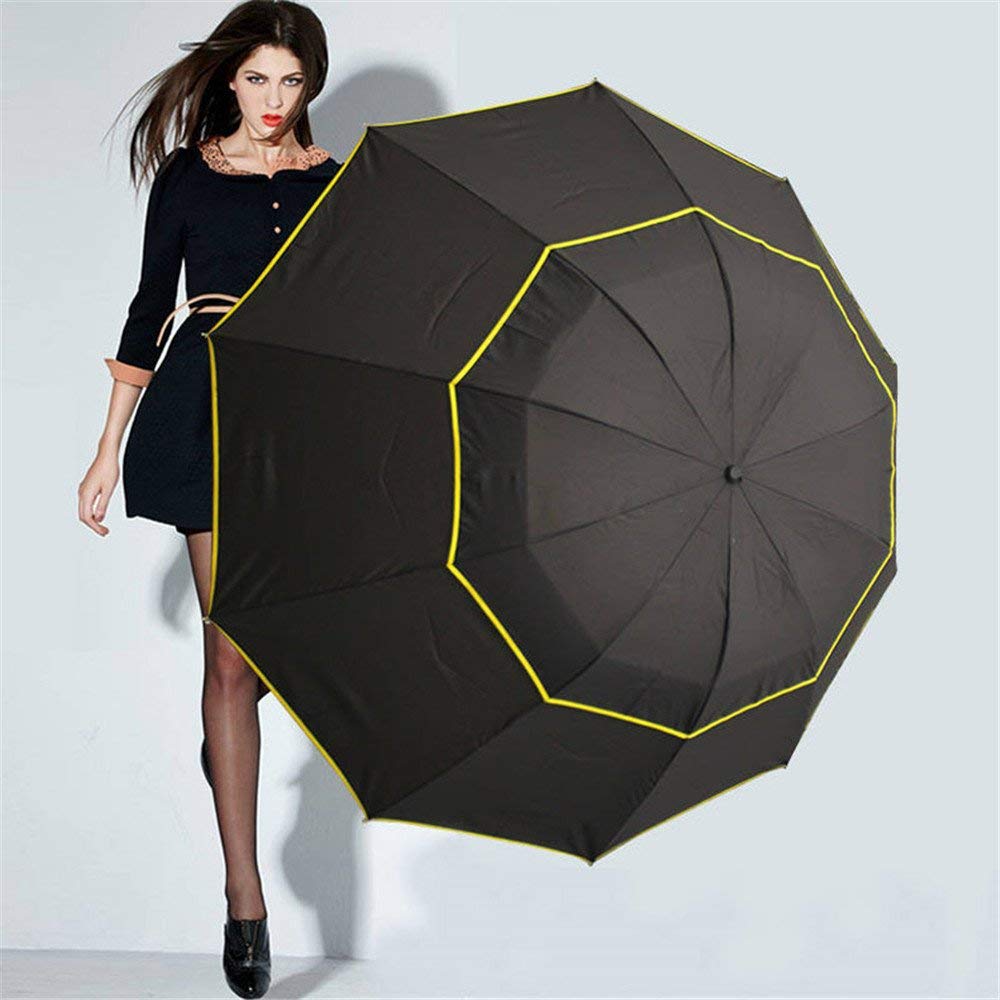 Kalolary 62 Inch Extra Oversize Large Compact Golf Umbrella,Double Canopy Vented Windproof Waterproof Stick Umbrellas For Women