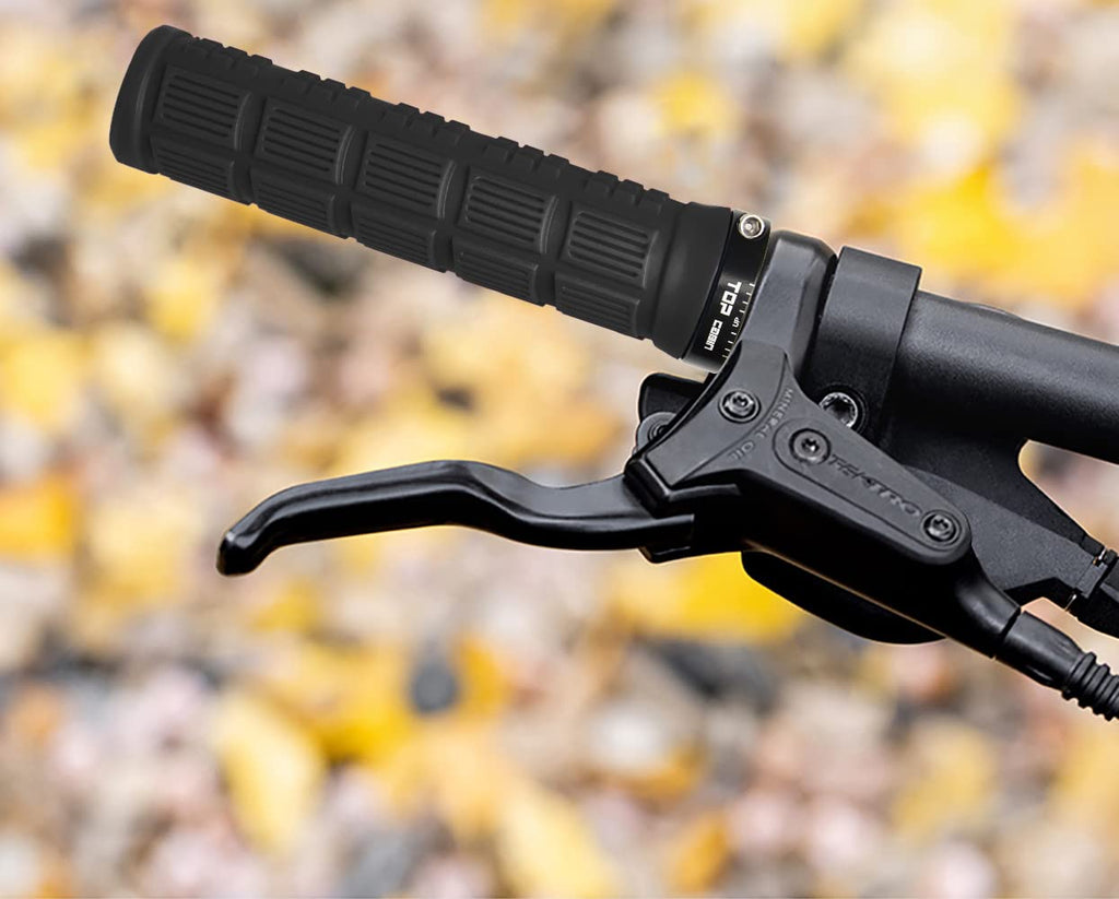 Topcabin Bike Grips Double Lock On Locking Bicycle Handlebar Grips Cycle Bicycle Mountain Bike Bmx Floding (Rubber Grips Black 1