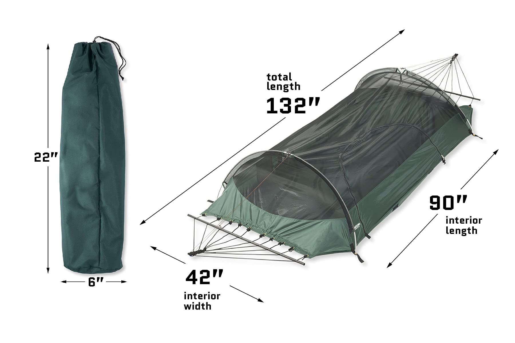 Lawson Hammock Blue Ridge Camping Hammock And Tent (Rainfly And Bug Net Included)