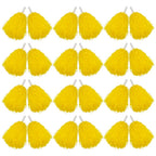 Hooshing 12Pcs Cheerleading Pom Poms Yellow Plastic Cheer Pom Poms With Handles For Team Spirit Sports Party Dance
