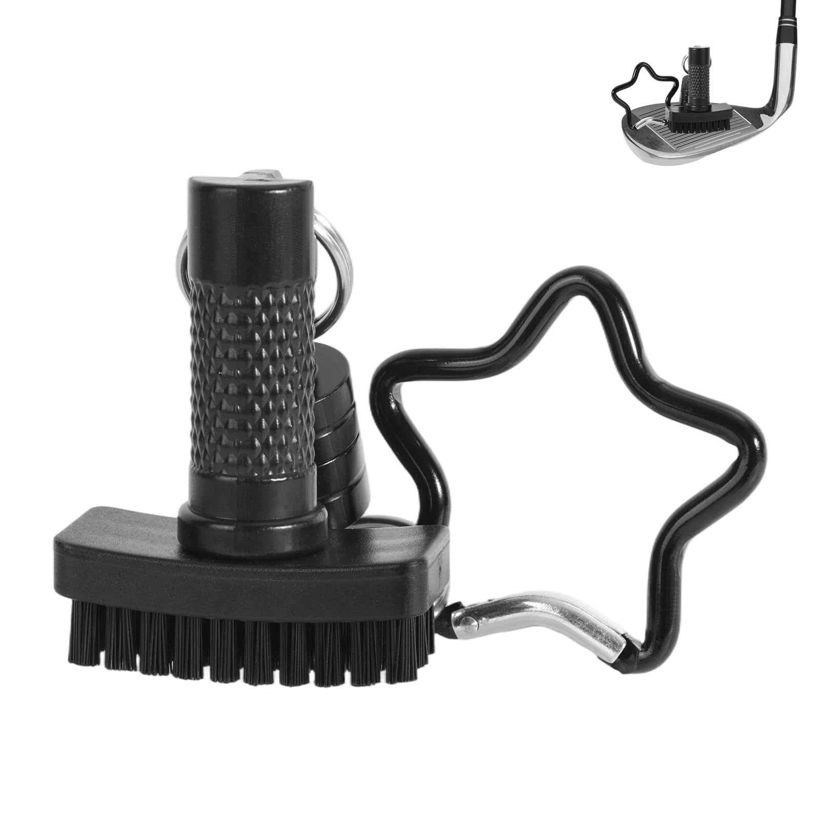 Penitue Mini Golf Club Brush, Portable Golf Brush Tool for Effective Cleaning with Retractable Quick-Release & Magnet Clip for P
