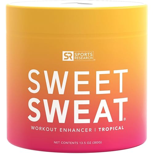 Sweet Sweat 'Workout Enhancer' Anti-Chafing Gel - Maximize Your Exercise & Sweat Faster - 13.5Oz Jar (Tropical Scent)