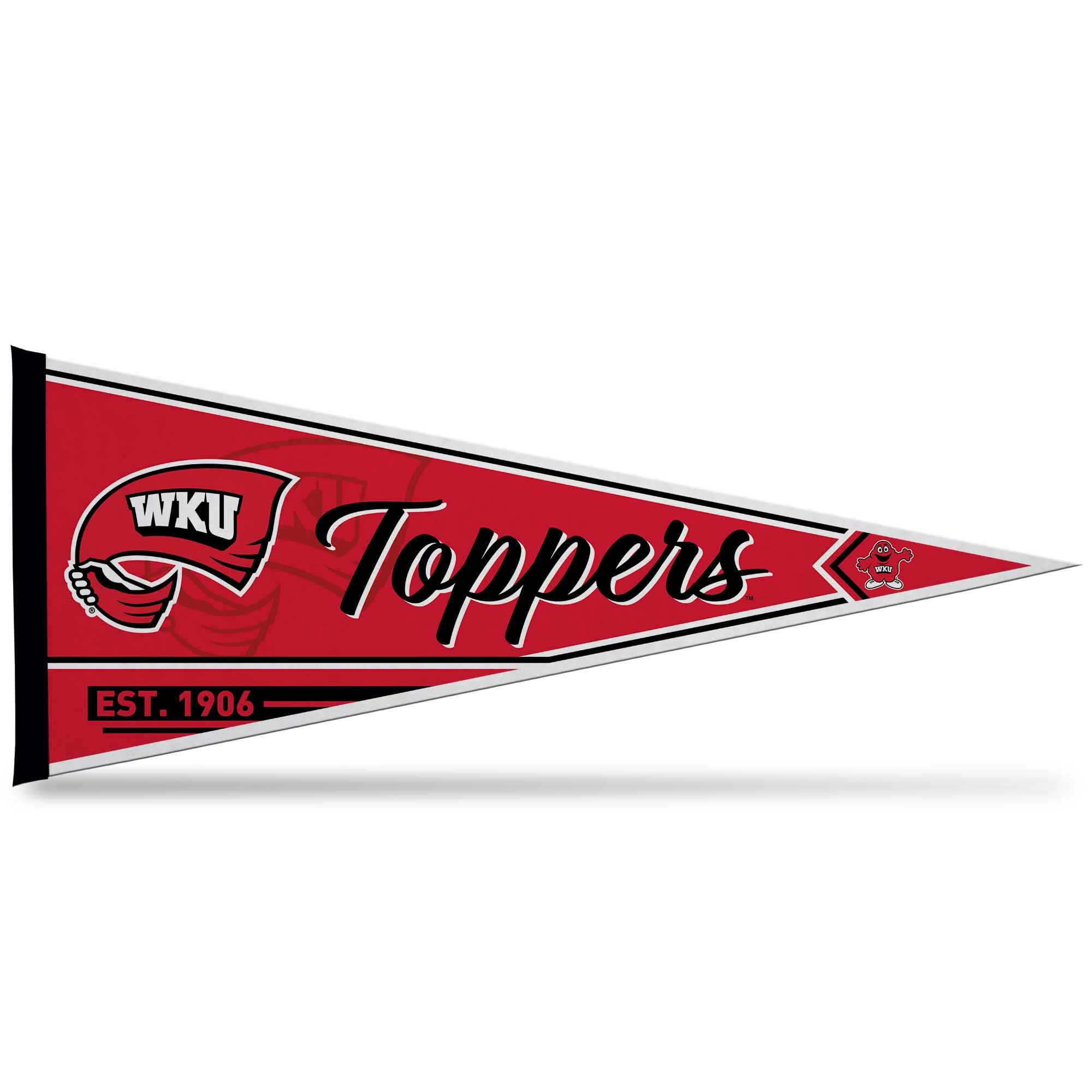 Rico Industries Ncaa Western Kentucky Hilltoppers Classic 12'' X 30'' Felt Wall D  Cor Pennant - Great For Home/Bed Room/Man Cav