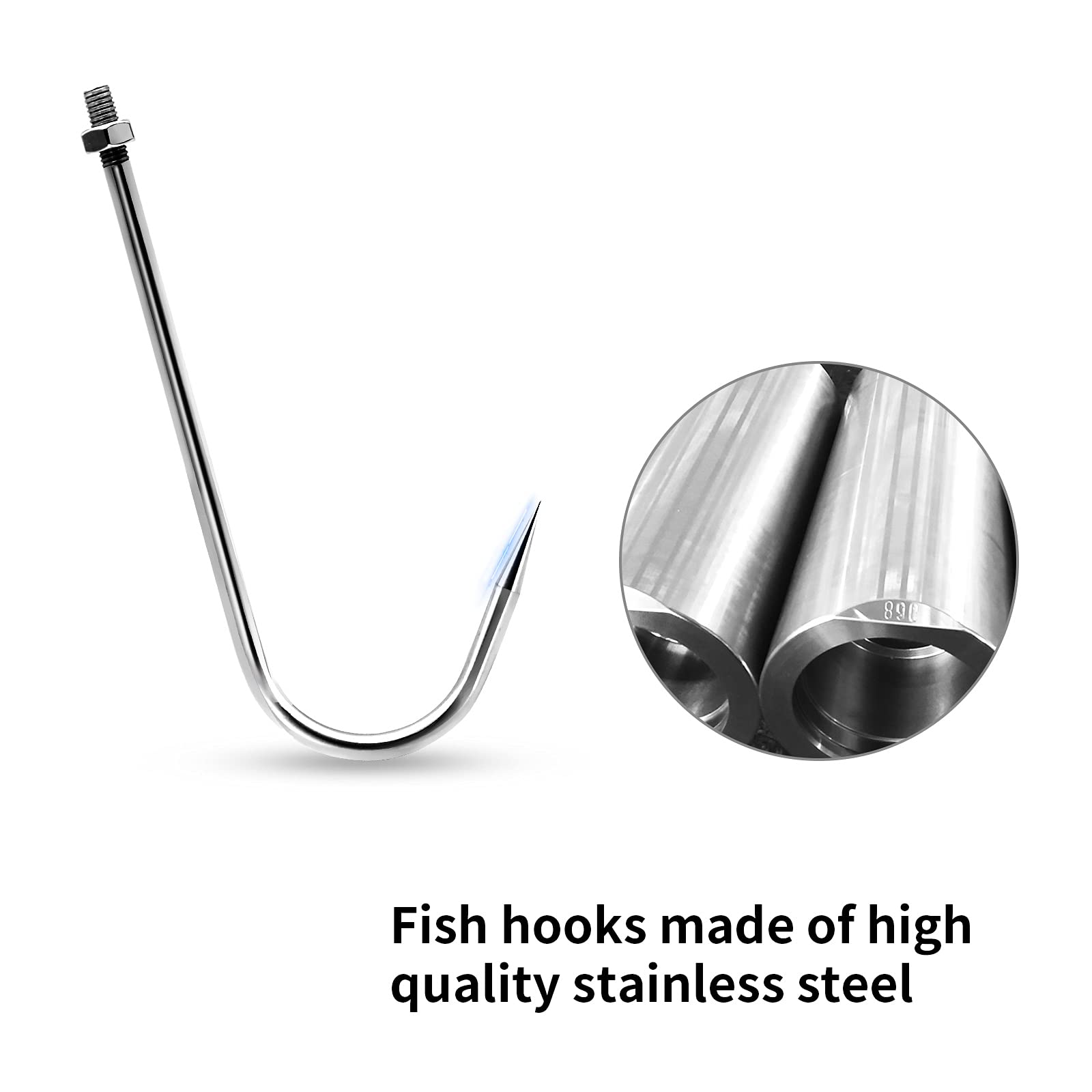 Komclub Telescopic Fishing Gaff With Super Sharp Spear Hook Lightweight Hand Fish Gaff With Soft Rubber Nonslip Handle And Lanya